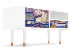 Outlet Mueble de TV - 115х59х48 cm - T3 - The Port of Collioure , Branco Bege