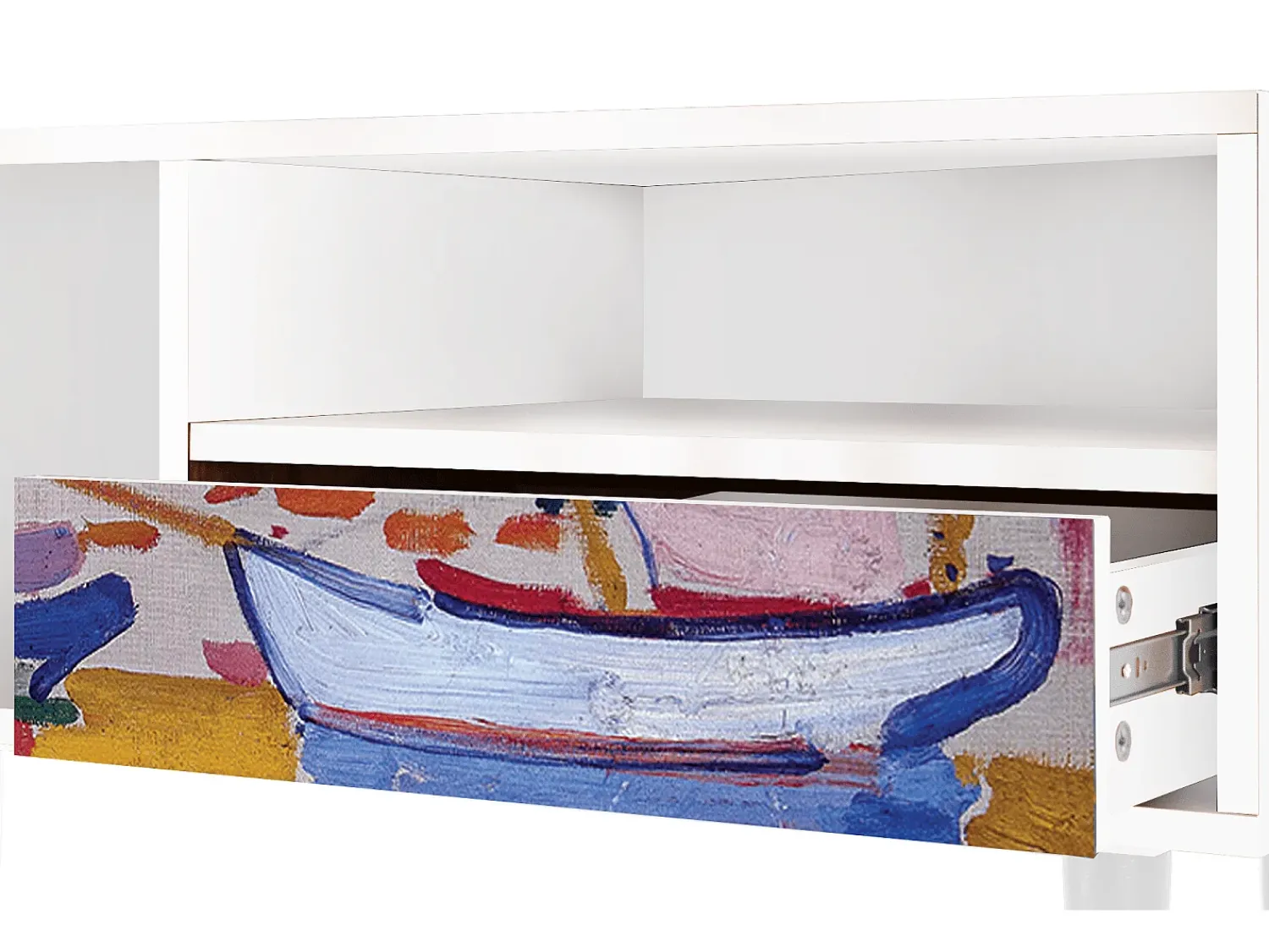 Outlet Mueble de TV - 115х59х48 cm - T3 - The Port of Collioure , Branco Bege