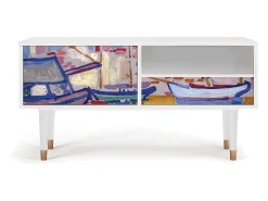 Outlet Mueble de TV - 115х59х48 cm - T3 - The Port of Collioure , Branco Bege
