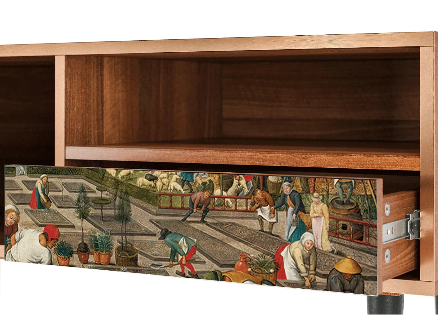 Móvel De Tv* Mueble de TV - 115х59х48 cm - T3 - The Younger - Spring, Nogueira Castanho