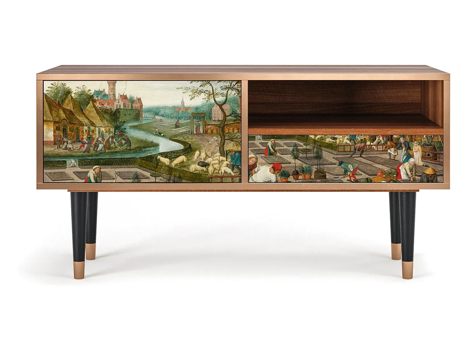 Móvel De Tv* Mueble de TV - 115х59х48 cm - T3 - The Younger - Spring, Nogueira Castanho