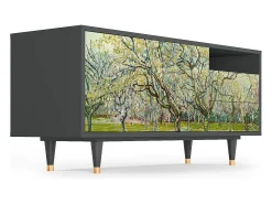 Mueble de TV - 125х56х41 cm - T7 - The Branco Orchard, Antracite Cinza antracite