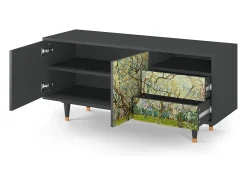 Mueble de TV - 125х56х41 cm - T7 - The Branco Orchard, Antracite Cinza antracite