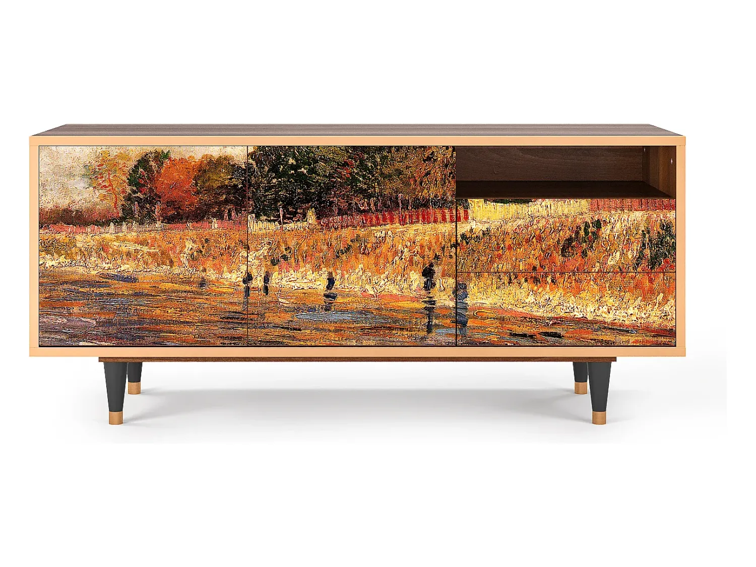 Mueble de TV - 125х56х41 cm - T7 - The Banks, Nogueira^ Móvel De Tv