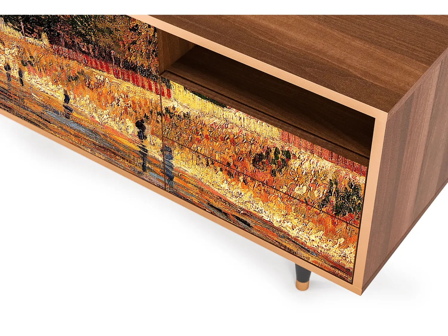 Mueble de TV - 125х56х41 cm - T7 - The Banks, Nogueira^ Móvel De Tv