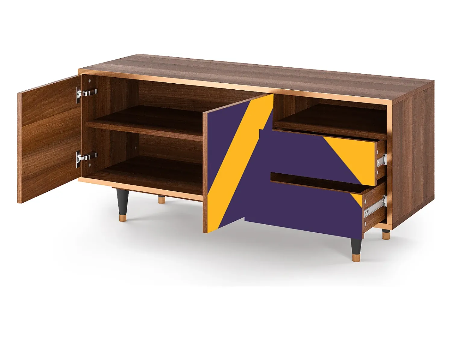 Móvel De Tv* Mueble de TV - 125х56х41 cm - T7 - The Brightest Way, Nogueira Castanho