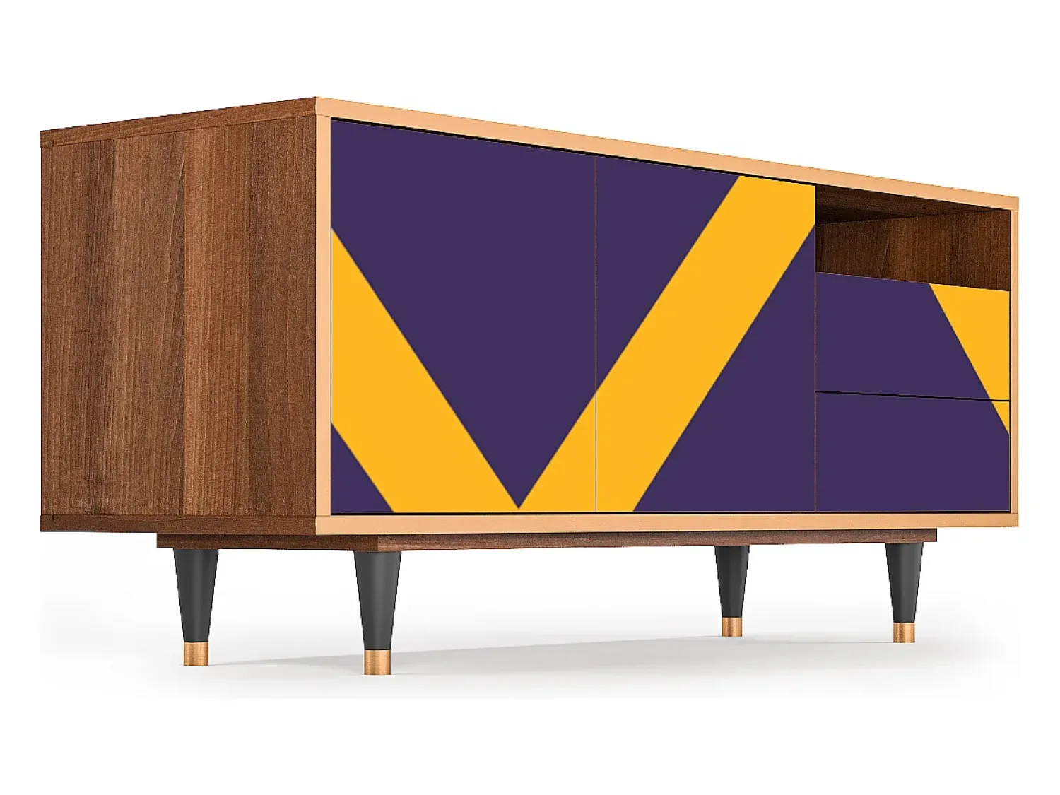 Móvel De Tv* Mueble de TV - 125х56х41 cm - T7 - The Brightest Way, Nogueira Castanho