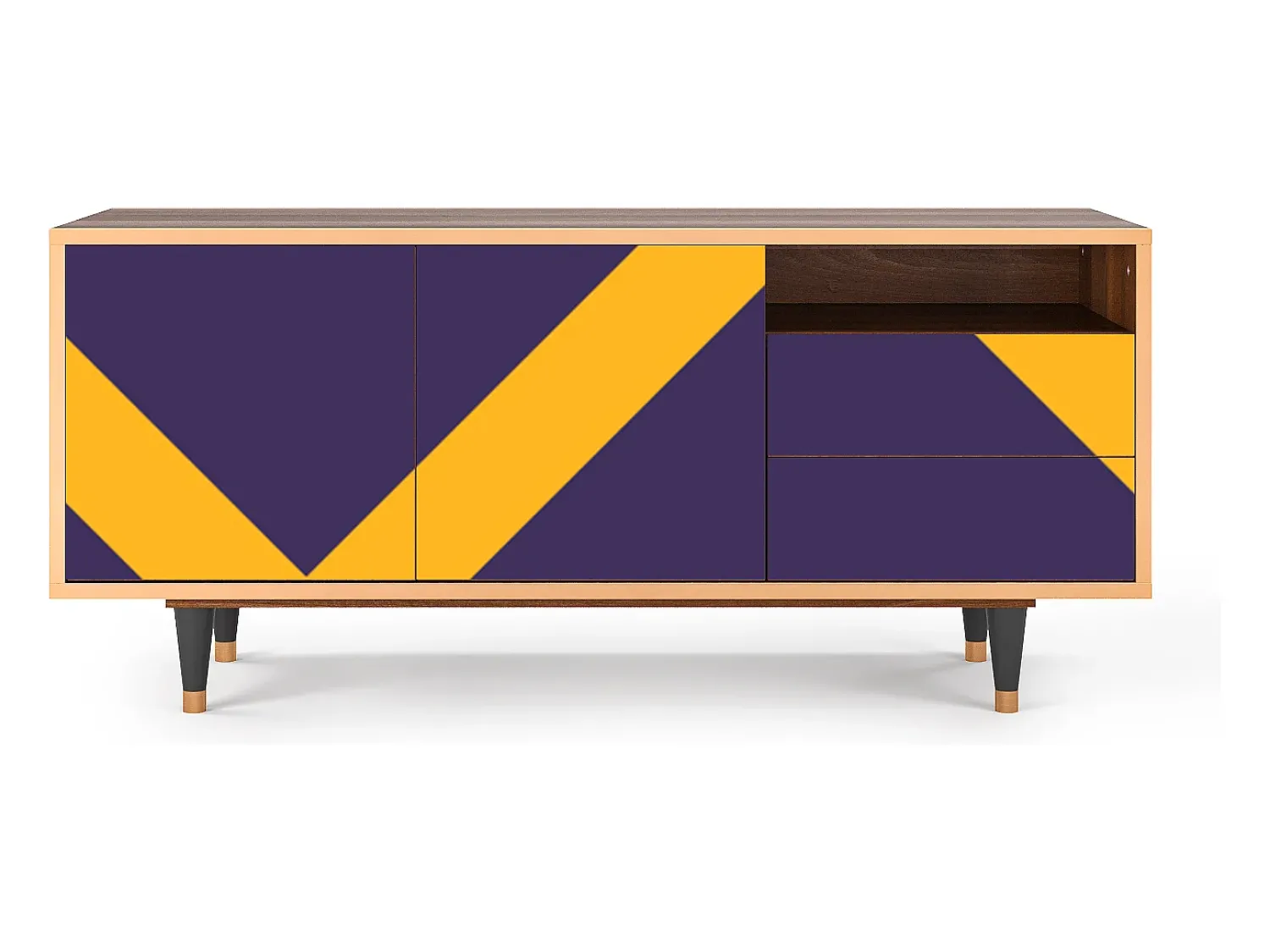 Móvel De Tv* Mueble de TV - 125х56х41 cm - T7 - The Brightest Way, Nogueira Castanho