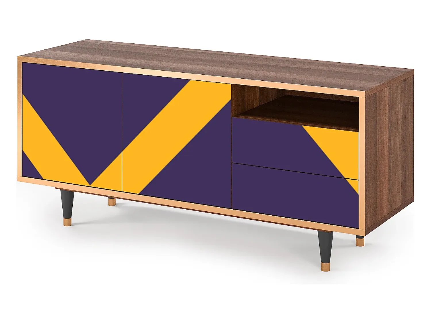 Móvel De Tv* Mueble de TV - 125х56х41 cm - T7 - The Brightest Way, Nogueira Castanho