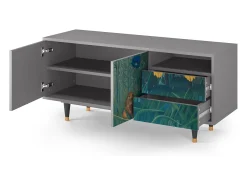 Clearance Mueble de TV - 125х56х41 cm - T7 - The Repast of the Lion, Cinza Cinzento