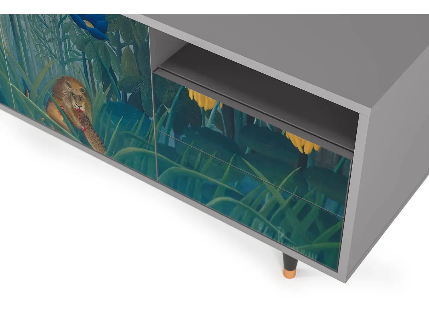 Clearance Mueble de TV - 125х56х41 cm - T7 - The Repast of the Lion, Cinza Cinzento