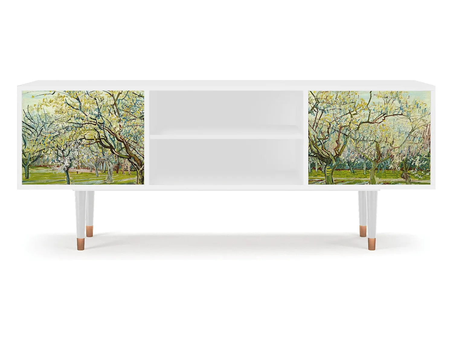 Móvel De Tv| Mueble de TV - 170х69х48 cm - T2 - The Branco Orchard, Branco Bege