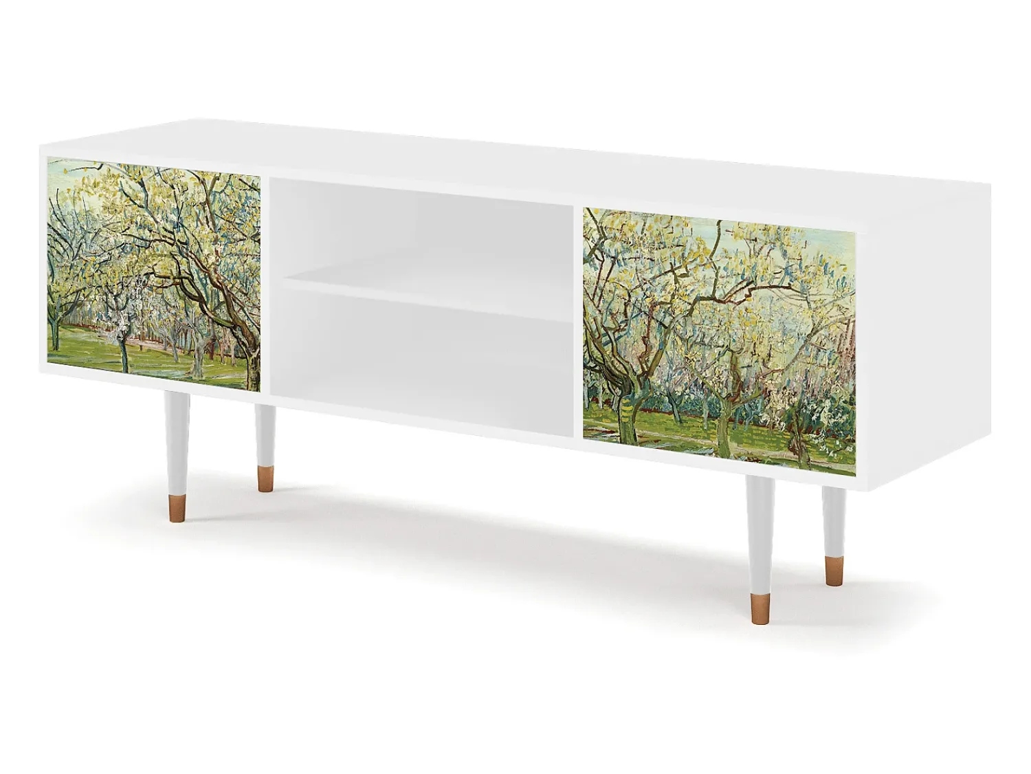 Móvel De Tv| Mueble de TV - 170х69х48 cm - T2 - The Branco Orchard, Branco Bege