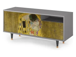 Hot Mueble de TV - 125х56х41 cm - T7 - The Kiss by Klimt , Cinza Cinzento