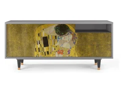 Hot Mueble de TV - 125х56х41 cm - T7 - The Kiss by Klimt , Cinza Cinzento