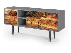 Mueble de TV - 150х69х41 cm - T5 - The Banks, Cinza Cinzento