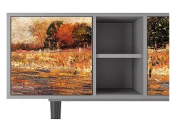 Mueble de TV - 150х69х41 cm - T5 - The Banks, Cinza Cinzento