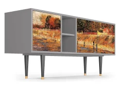 Mueble de TV - 150х69х41 cm - T5 - The Banks, Cinza Cinzento