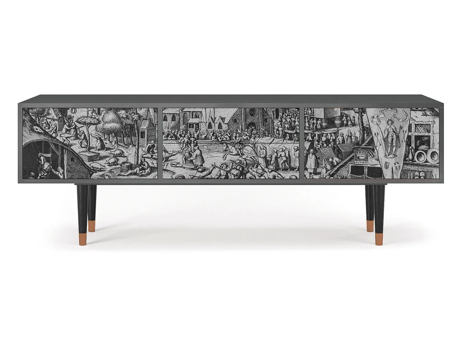 Outlet Mueble de TV - 170х59х48 cm - T4 - The Festival of Saint, Antracite Cinza antracite