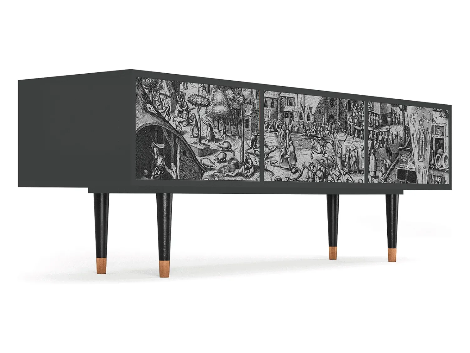Outlet Mueble de TV - 170х59х48 cm - T4 - The Festival of Saint, Antracite Cinza antracite