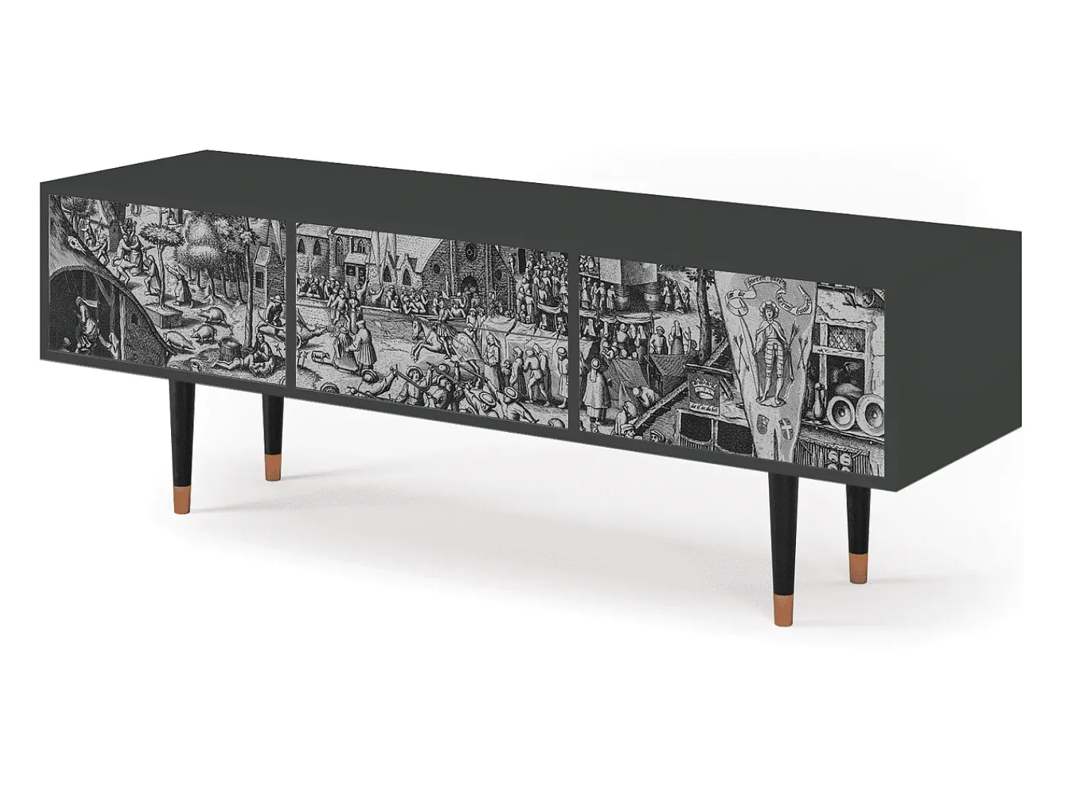 Outlet Mueble de TV - 170х59х48 cm - T4 - The Festival of Saint, Antracite Cinza antracite