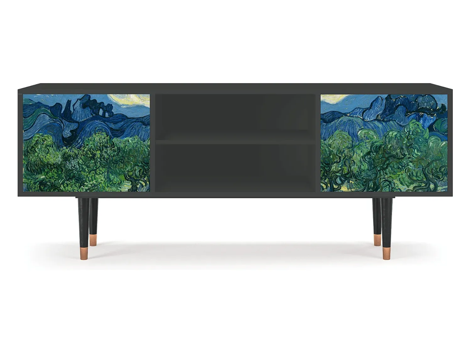 Móvel De Tv* Mueble de TV - 170х69х48 cm - T2 - The Oil Trees, Antracite Cinza antracite