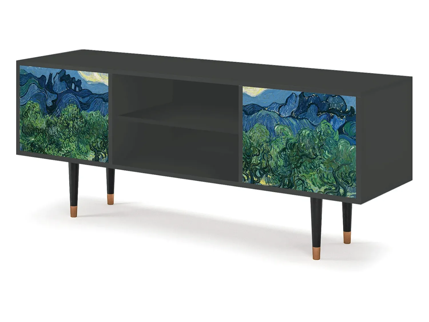 Móvel De Tv* Mueble de TV - 170х69х48 cm - T2 - The Oil Trees, Antracite Cinza antracite