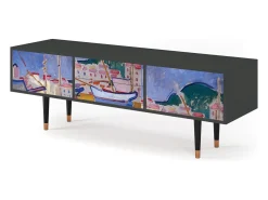 Discount Mueble de TV - 170х59х48 cm - T4 - The Port of Collioure , Antracite Cinza antracite