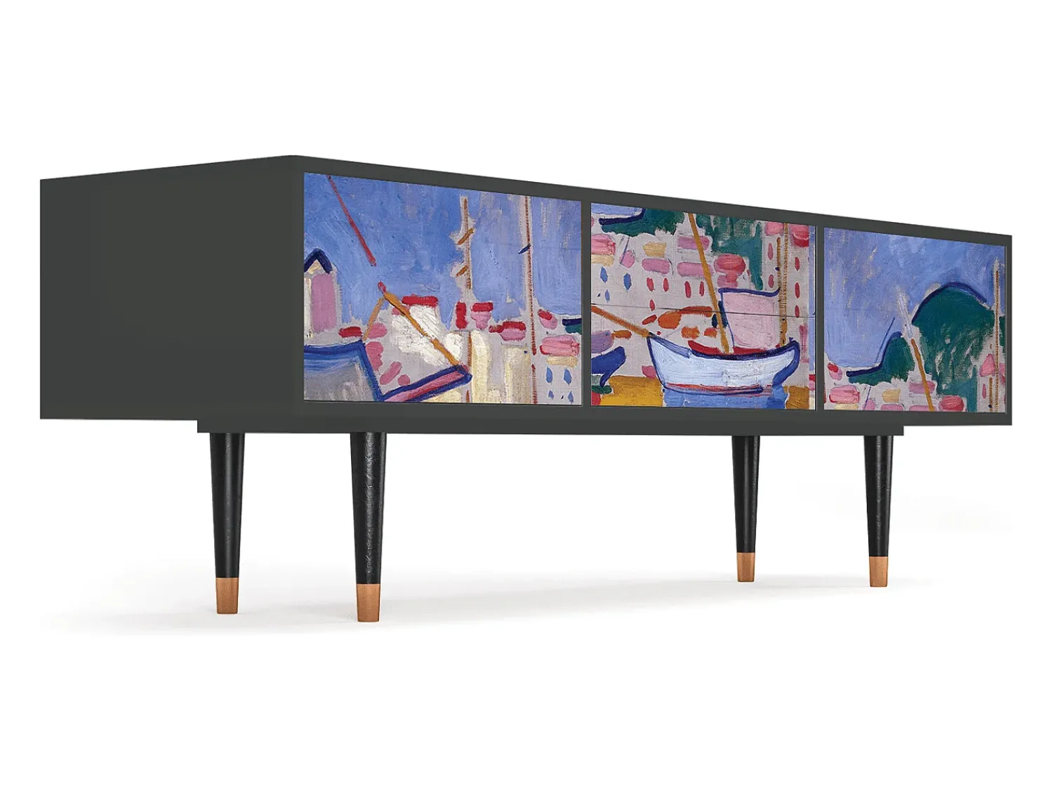 Discount Mueble de TV - 170х59х48 cm - T4 - The Port of Collioure , Antracite Cinza antracite