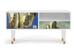 Móvel De Tv| Mueble de TV - 115х59х48 cm - T3 - The Cubist Paintings , Branco Bege