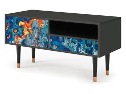 Mueble de TV - 115х59х48 cm - T3 - The Girl - James Jean, Antracite Cinza antracite