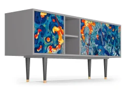 Outlet Mueble de TV - 150х69х41 cm - T5 - The Girl - James Jean, Cinza Cinzento
