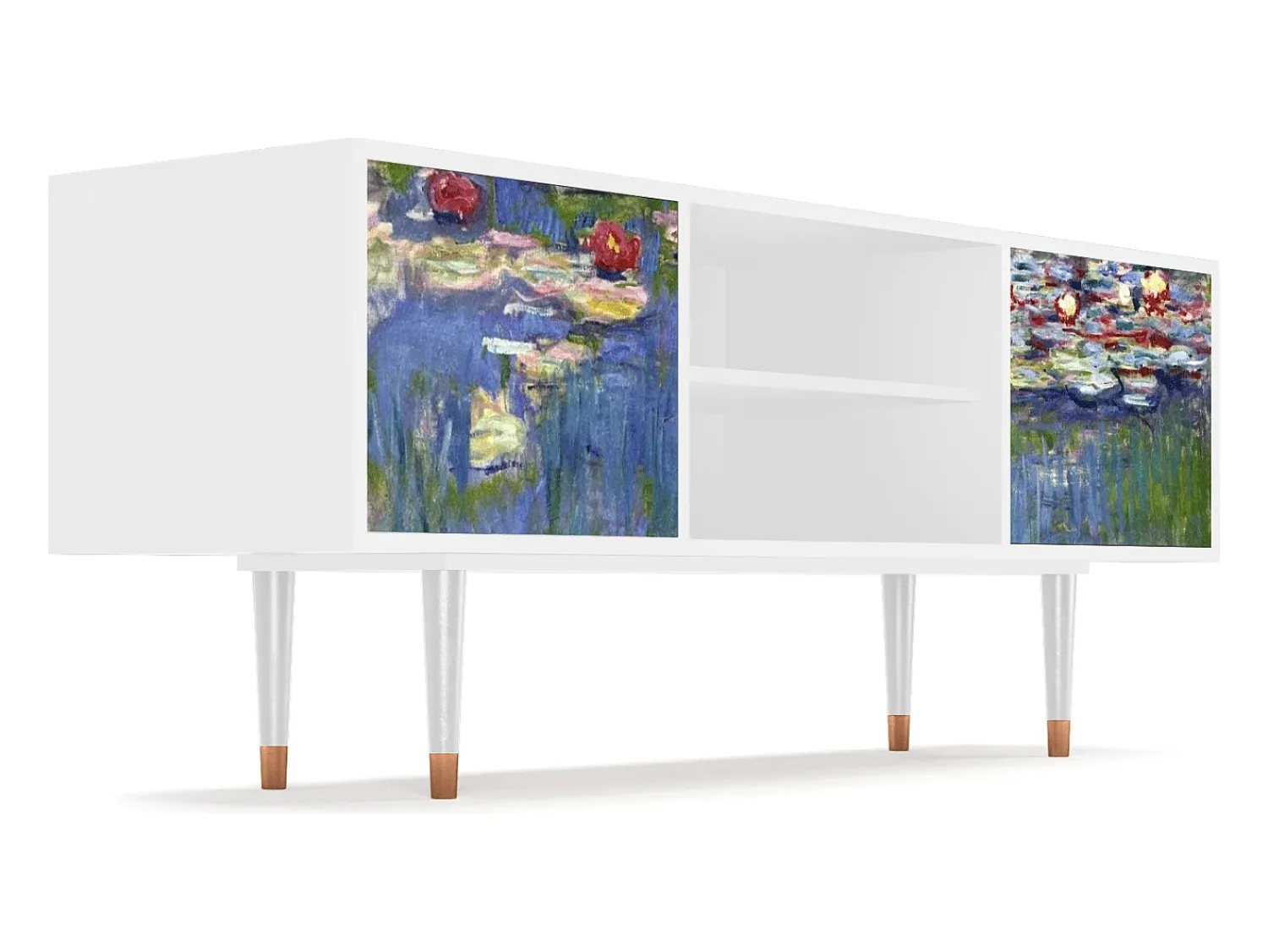 Móvel De Tv| Mueble de TV - 170х69х48 cm - T2 - The water lily pond , Branco Bege