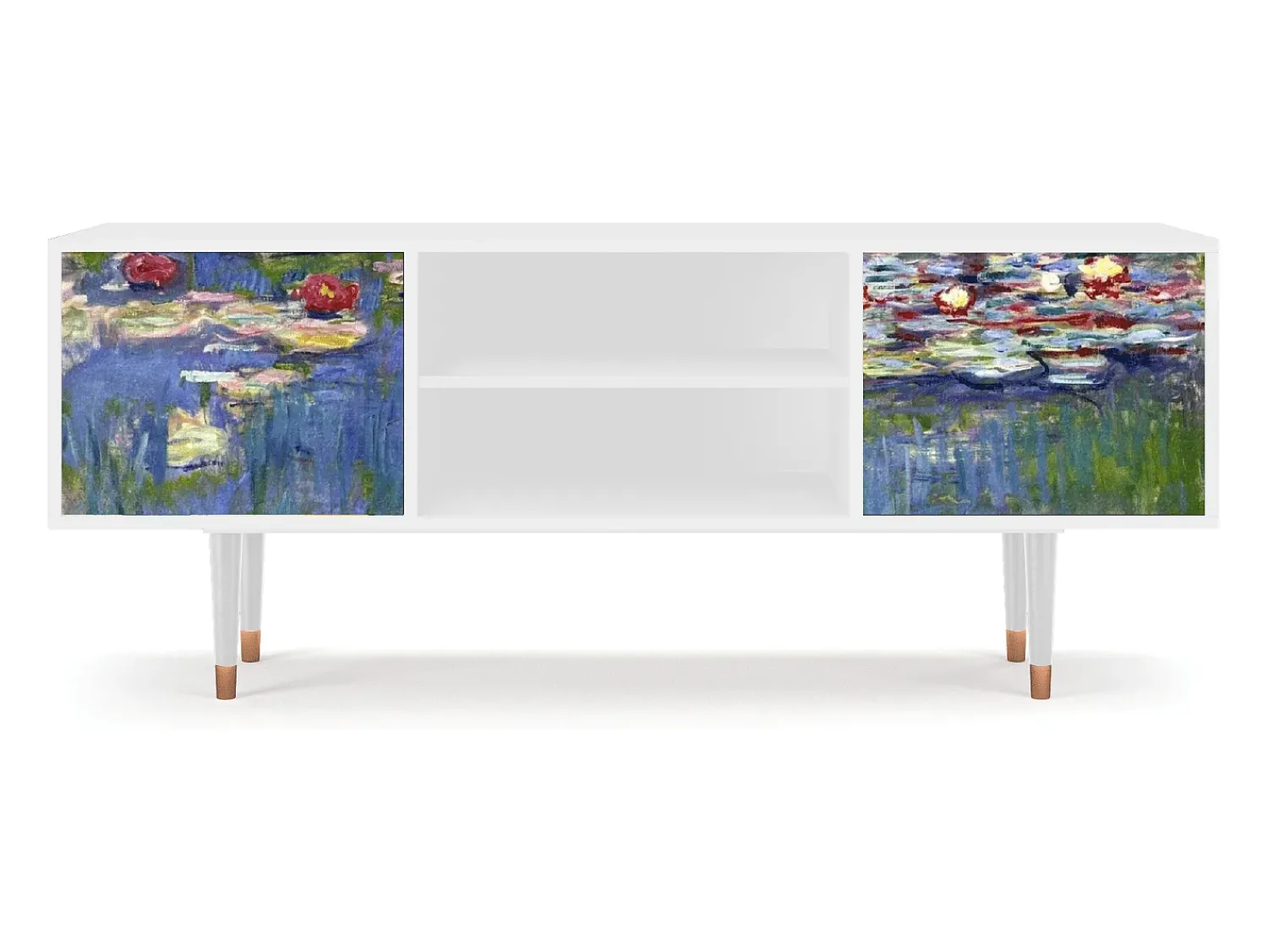 Móvel De Tv| Mueble de TV - 170х69х48 cm - T2 - The water lily pond , Branco Bege