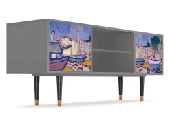 Mueble de TV - 170х69х48 cm - T2 - The Port of Collioure , Cinza^ Móvel De Tv