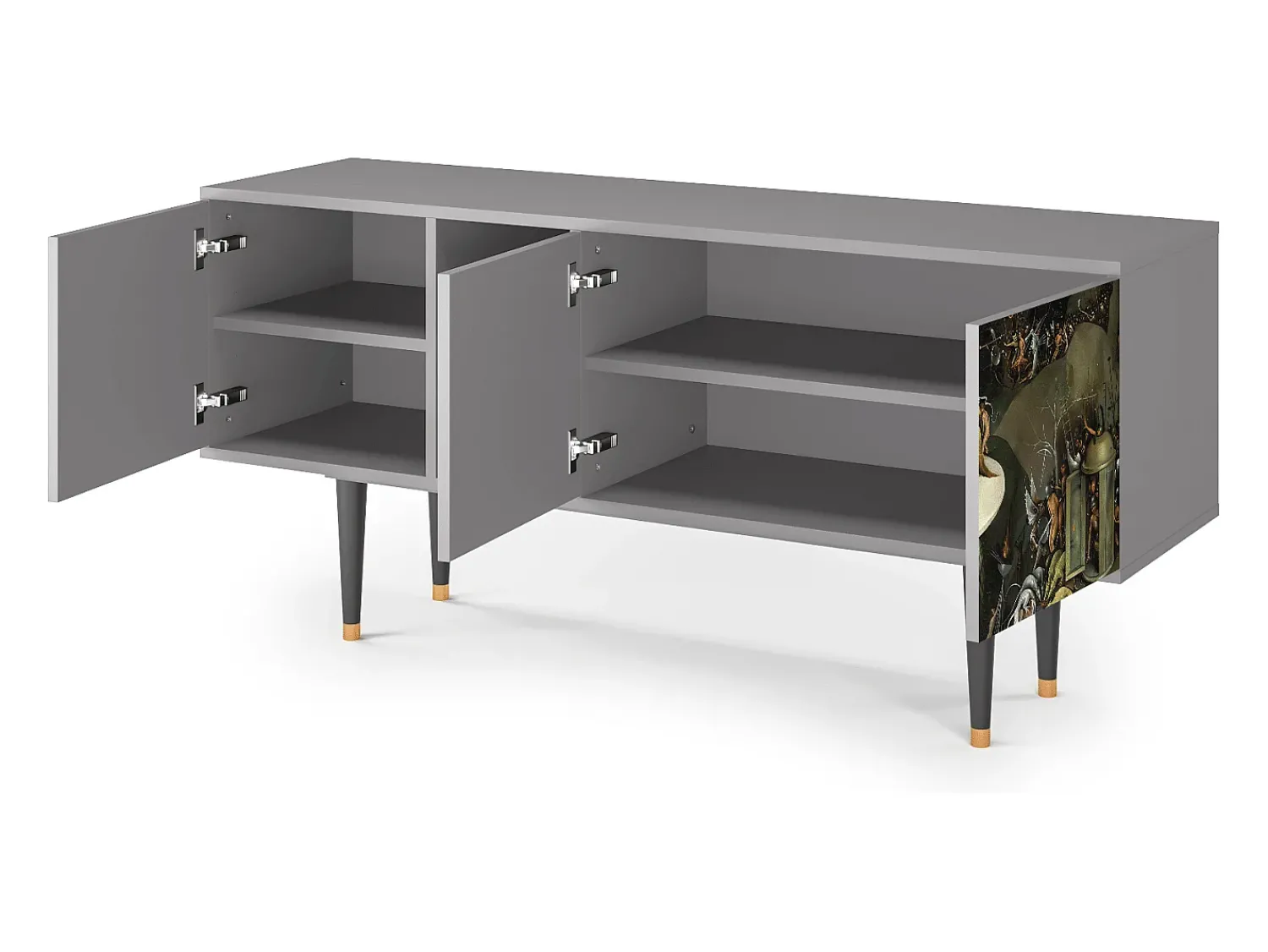 Móvel De Tv* Mueble de TV - 150х69х41 cm - T5 - The Garden 2, Cinza Cinzento