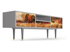 Móvel De Tv| Mueble de TV - 170х59х41 cm - T6 - The Banks, Cinza Cinzento