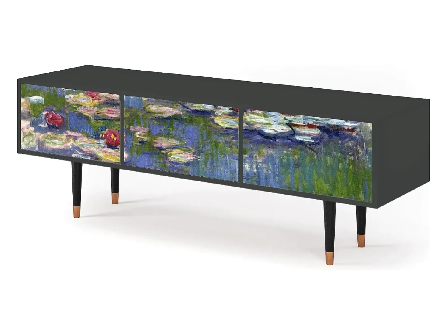 Móvel De Tv| Mueble de TV - 170х59х48 cm - T4 - The water lily pond , Antracite Cinza antracite