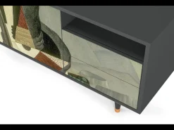 Móvel De Tv| Mueble de TV - 125х56х41 cm - T7 - The Cubist Paintings , Antracite Cinza antracite