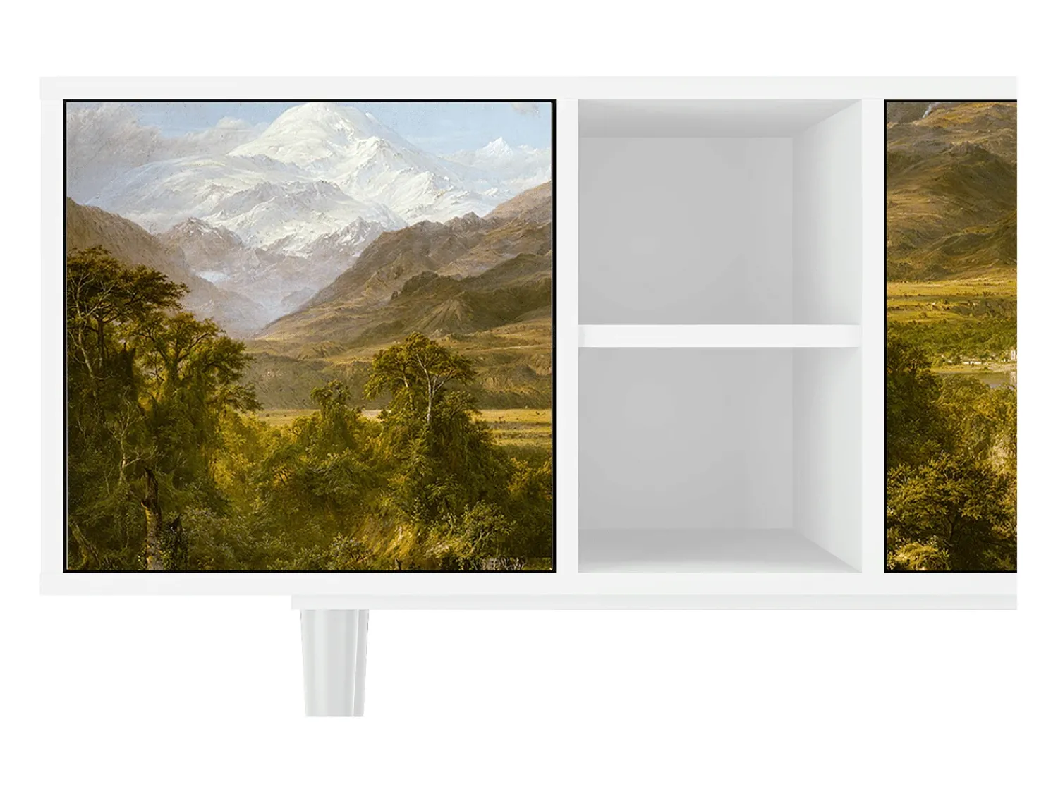 Móvel De Tv* Mueble de TV - 150х69х41 cm - T5 - The Heart of the Andes , Branco Bege