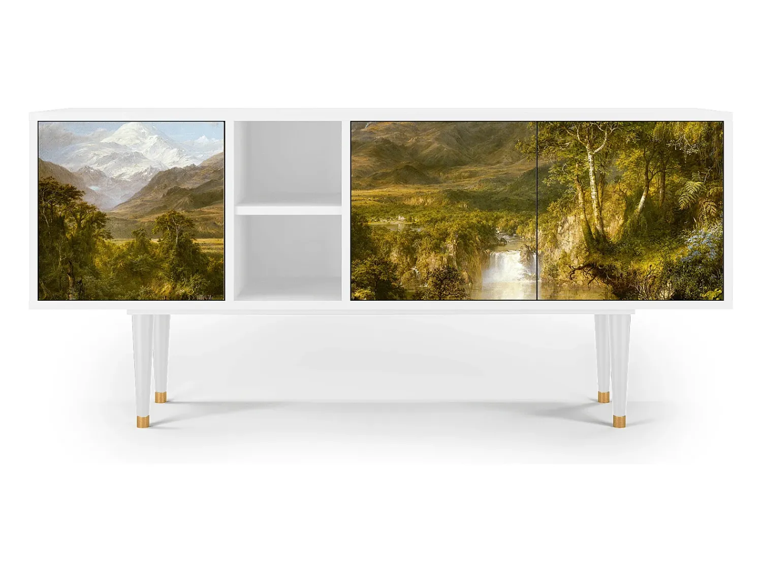 Móvel De Tv* Mueble de TV - 150х69х41 cm - T5 - The Heart of the Andes , Branco Bege