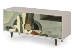 Móvel De Tv| Mueble de TV - 125х56х41 cm - T7 - The Cubist Paintings , Areia Bege