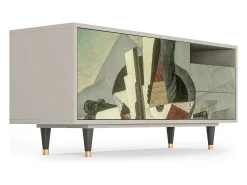 Móvel De Tv| Mueble de TV - 125х56х41 cm - T7 - The Cubist Paintings , Areia Bege