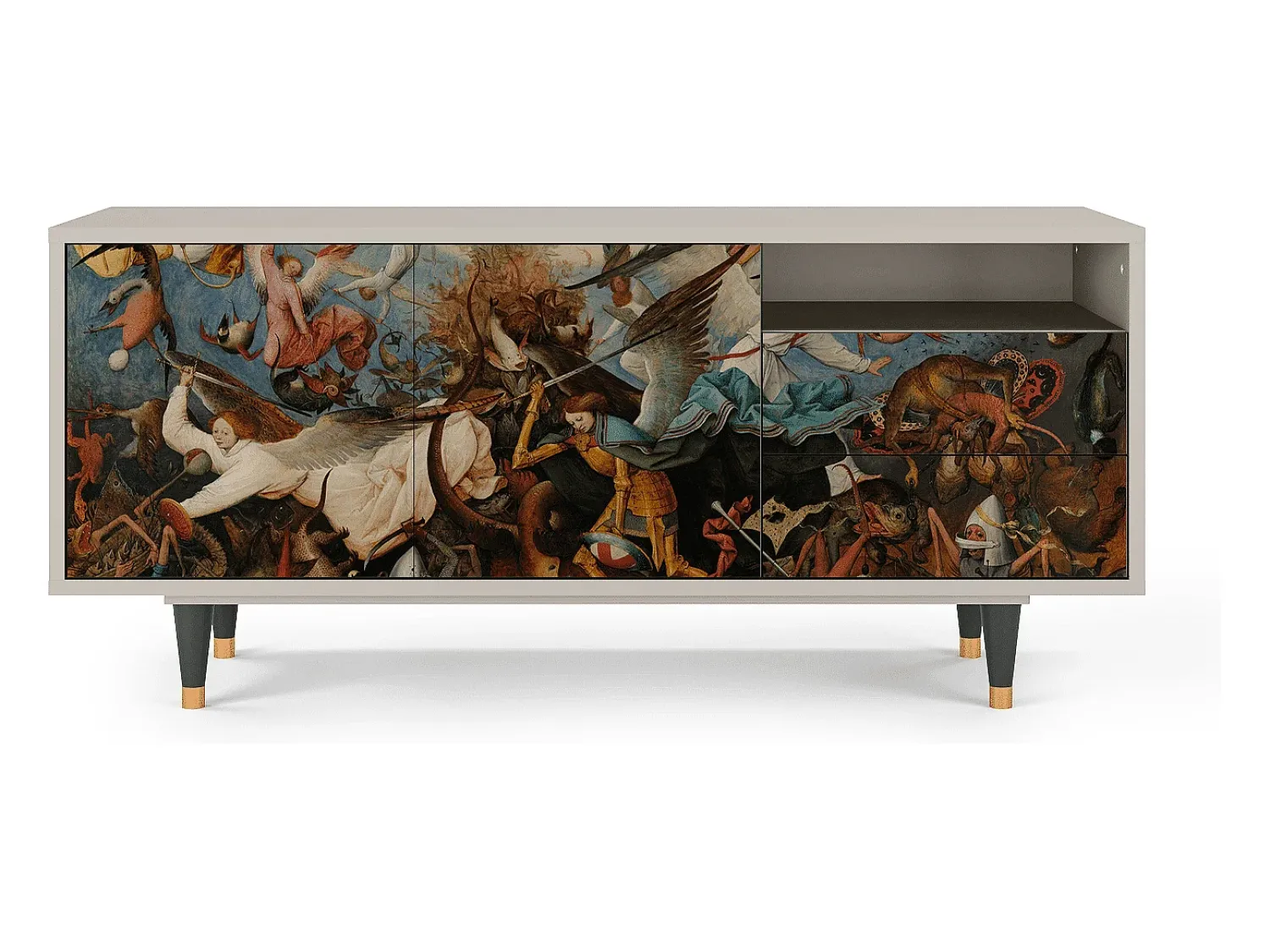 Móvel De Tv* Mueble de TV - 125х56х41 cm - T7 - The Fall, Areia Bege