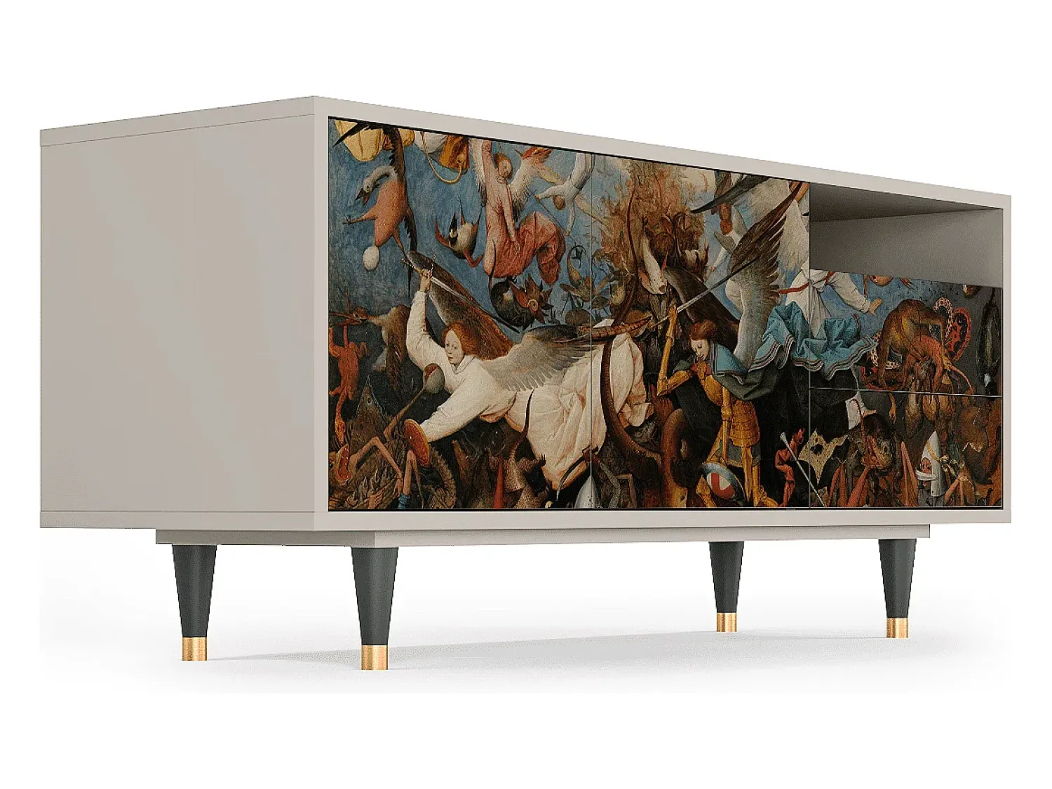 Móvel De Tv* Mueble de TV - 125х56х41 cm - T7 - The Fall, Areia Bege