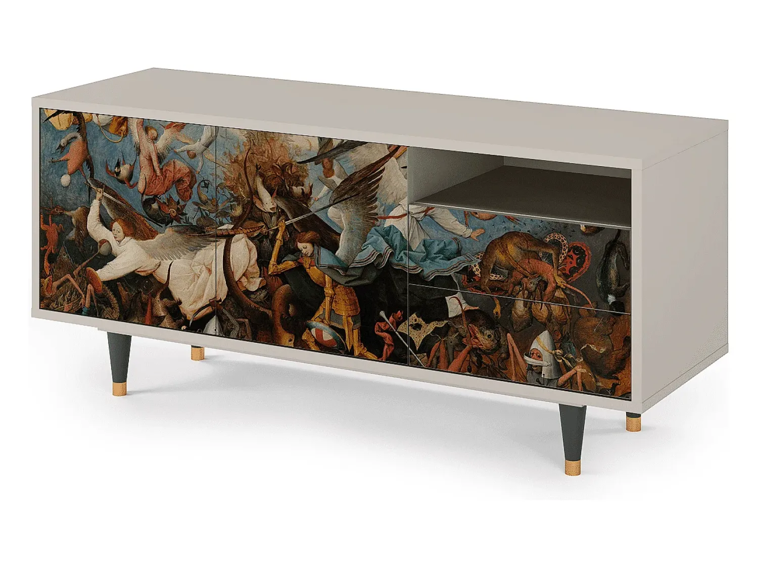 Móvel De Tv* Mueble de TV - 125х56х41 cm - T7 - The Fall, Areia Bege
