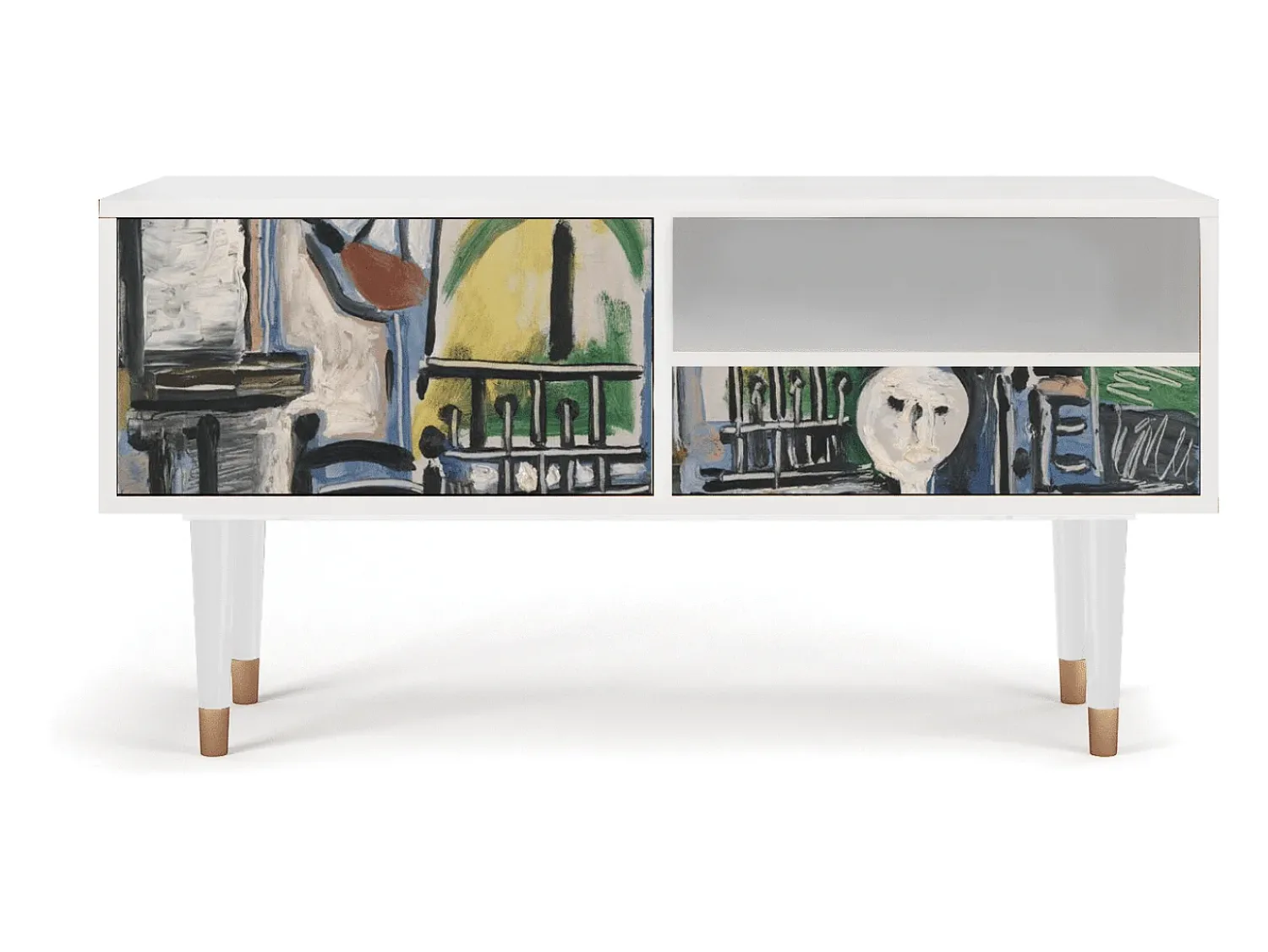 Móvel De Tv* Mueble de TV - 115х59х48 cm - T3 - The Studio , Branco Bege