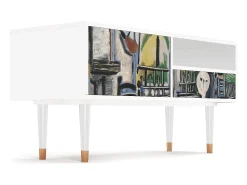 Móvel De Tv* Mueble de TV - 115х59х48 cm - T3 - The Studio , Branco Bege