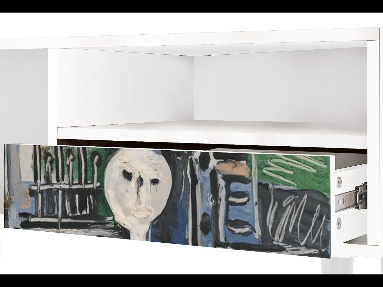 Móvel De Tv* Mueble de TV - 115х59х48 cm - T3 - The Studio , Branco Bege