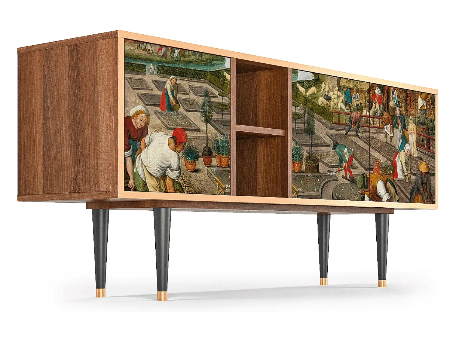 Móvel De Tv* Mueble de TV - 150х69х41 cm - T5 - The Younger - Spring, Nogueira Castanho